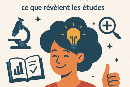 dessin de femme qui pense positivement et qui sourit