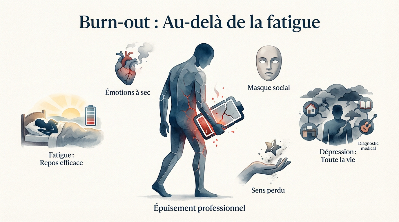 Illustration de l'épuisement professionnel profond