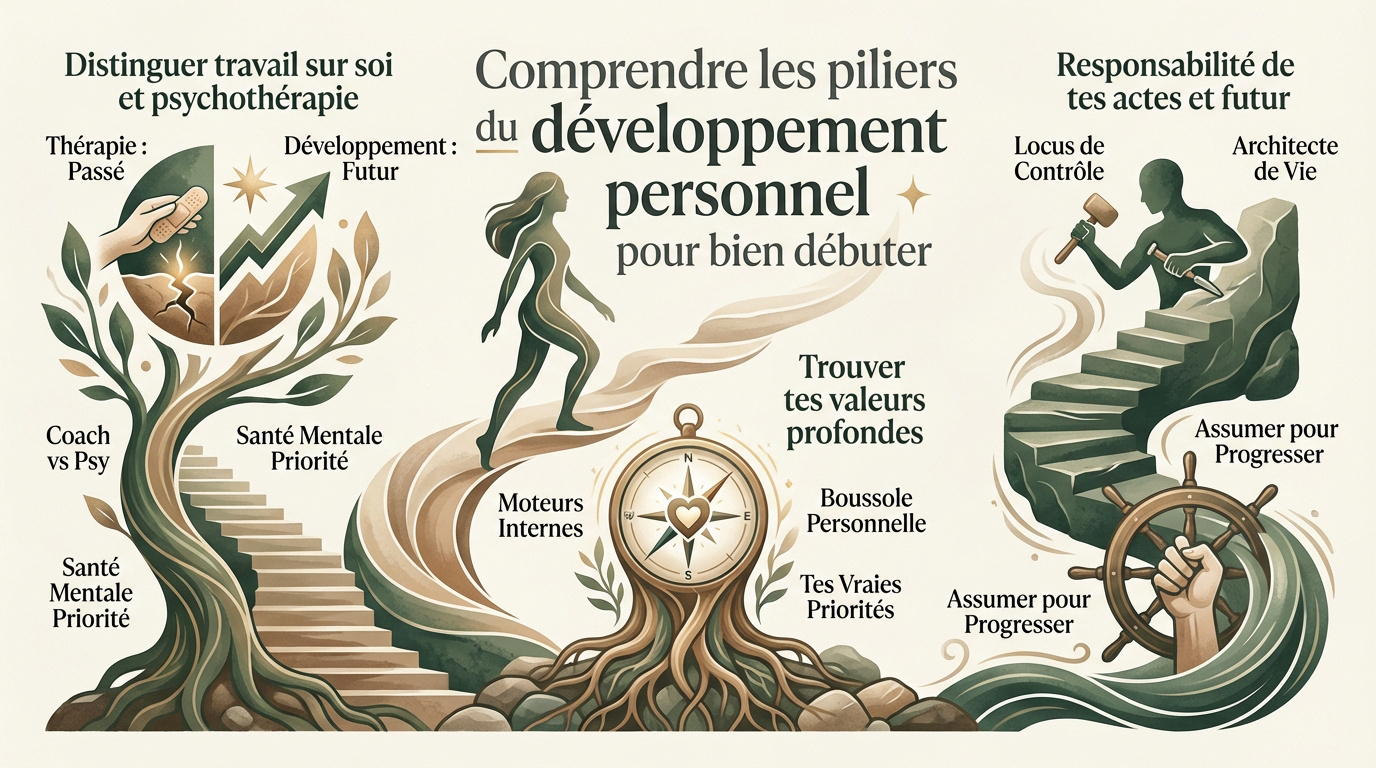 Homme observant l'horizon pour définir ses piliers de vie