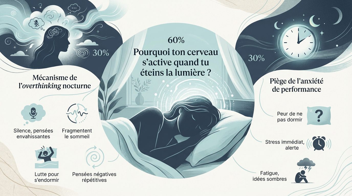 Cerveau en activité la nuit dans une chambre sombre