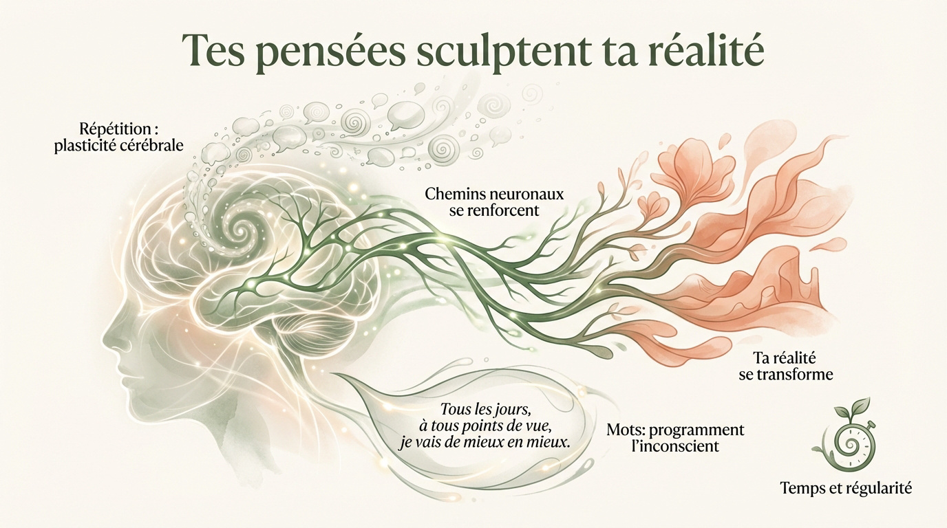 Schéma de la neuroplasticité et des connexions neuronales dans le cerveau humain